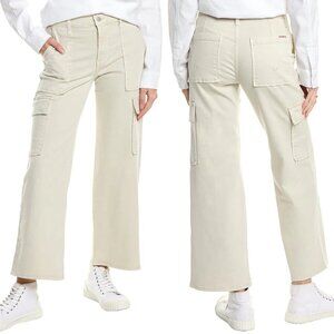 NWT New $245 Hudson Rosalie High Waist Wide Leg Cargo Cement Jeans Size 31